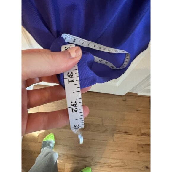 Beth Bowley Purple Beaded Floral Yellow Flutter Sleeve Top Slinky Women's M - Picture 7 of 13